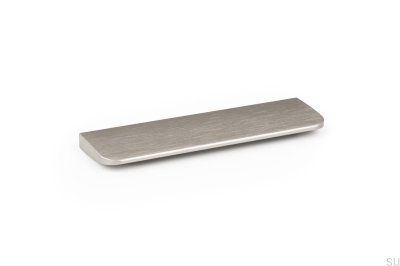 Tirador para mueble alargado Peak 64 de aluminio cepillado plateado