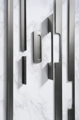 Tirador para mueble alargado Peak 1120 Aluminio Gris Metalizado (asimétrico)