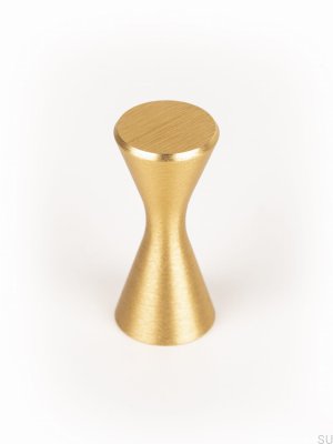 Pomo para mueble de aluminio cepillado diabolo dorado cepillado