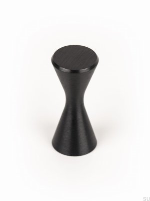 Pomo para muebles Diabolo de aluminio negro cepillado