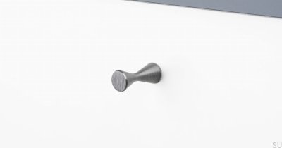 Pomo para mueble Diabolo gris aluminio cepillado