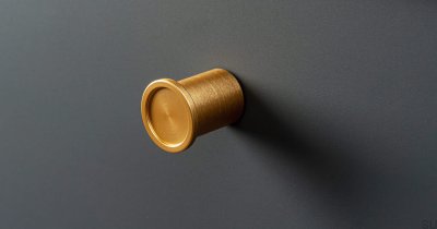 Pomo para mueble Redondo Aluminio Oro Cepillado