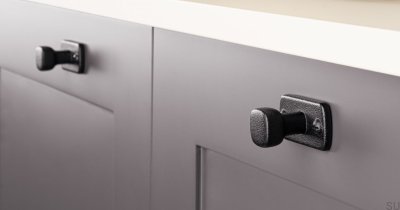 Pomo para mueble con arandela Firm Metal Negro