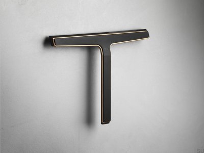 Escurridor de agua para cristales y cabinas de ducha 7033 Negro con Cobre