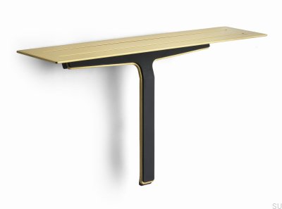Estantería de baño con limpiacristales para mamparas de cristal y ducha 7012 Revestimiento PVD oro