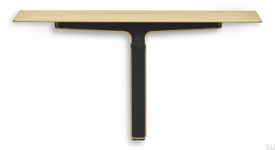 Estantería de baño con limpiacristales para mamparas de cristal y ducha 7012 Revestimiento PVD oro
