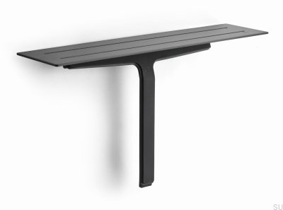 Estante de baño con limpiacristales para mamparas de cristal y ducha 7014 Revestimiento PVD negro