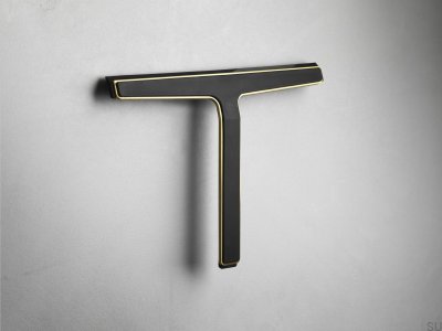 Escurridor de agua para ventanas y cabinas de ducha 7032 Negro con Oro