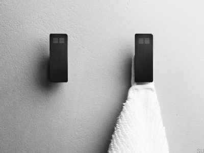 Colgadores de pared 7074 Recubrimiento PVD negro (2 piezas)