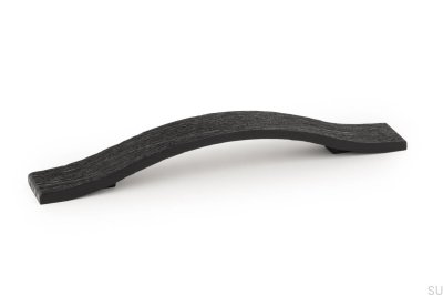 Tirador para mueble rectangular Calin 160, Madera, Negro, Cepillado