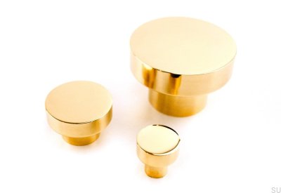 Pomo para mueble Dot 18 Latón pulido Sin pintar