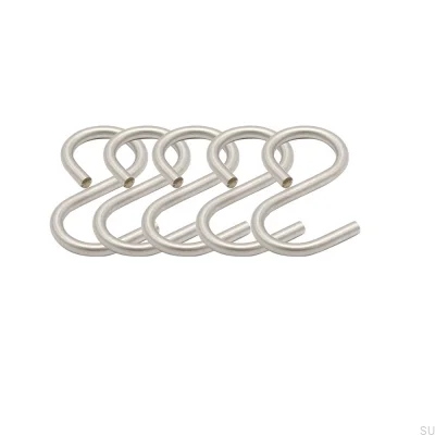Ganchos para estantes de cocina Aveny de acero inoxidable cepillado