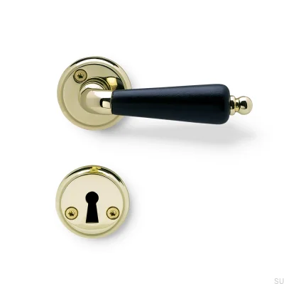 Tirador de puerta escandinavo estándar de latón y negro Balder