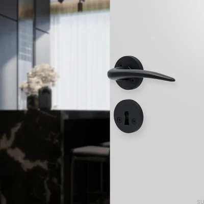 Tirador de puerta de metal Skagen negro mate estándar escandinavo