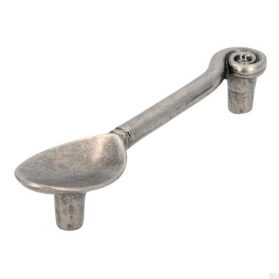 Tirador para mueble alargado 1052 96 Cuchara Plata Envejecida