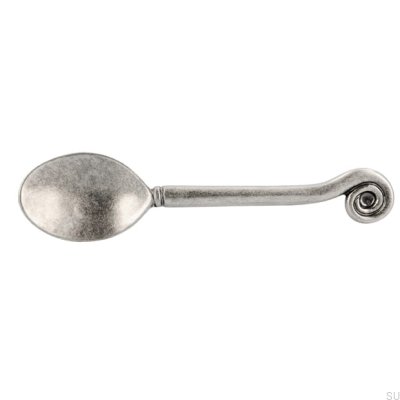 Tirador para mueble alargado 1052 96 Cuchara Plata Envejecida