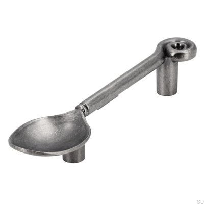 Tirador para mueble alargado 1052 64 Cuchara Plata Envejecida