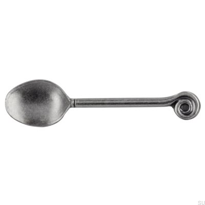 Tirador para mueble alargado 1052 64 Cuchara Plata Envejecida