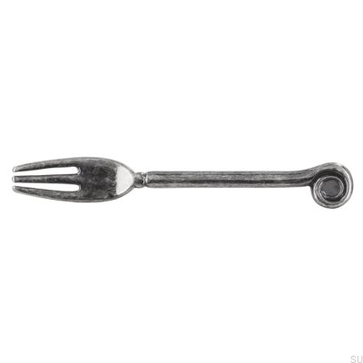 Tirador para mueble alargado 1051 64 Tenedor Plata Envejecida