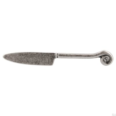 Tirador para mueble alargado 1053 96 Cuchillo Plata Antigua