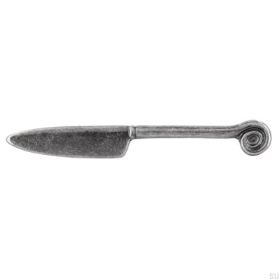 Tirador para mueble alargado 1053 64 Cuchillo Plata Antigua