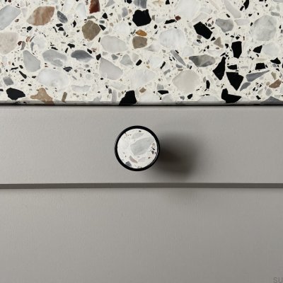 Pomo para mueble Marbella M Acero negro Terrazo