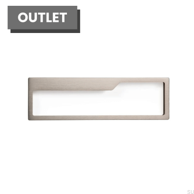 Tirador para mueble empotrado Pocket 192 Níquel cepillado y blanco