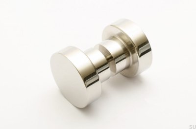 Pomo de puerta de doble cara Dot 30 de acero inoxidable pulido