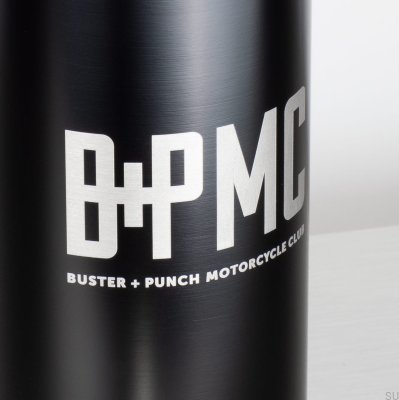 Botella térmica para moto de acero negro de 500 ml
