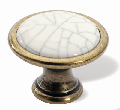 Pomo para Mueble 1700 Oro Antiguo con Porcelana