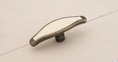 Pomo para Mueble 1889 Plata Antigua con Blanco