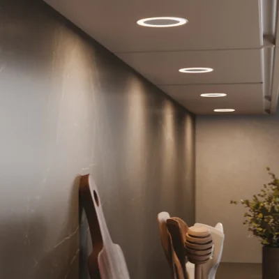 Foco LED con tapa Holl D-M Acero cepillado