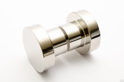 Pomo de puerta de doble cara Dot 50 de acero inoxidable pulido