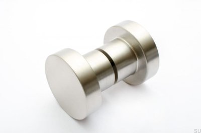 Pomo de puerta de doble cara Dot 50 de acero inoxidable cepillado