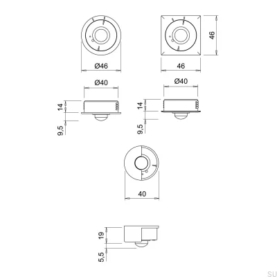 Sensor de movimiento para iluminación IR-Sensor PIR WI-XD X-Driver Aluminio