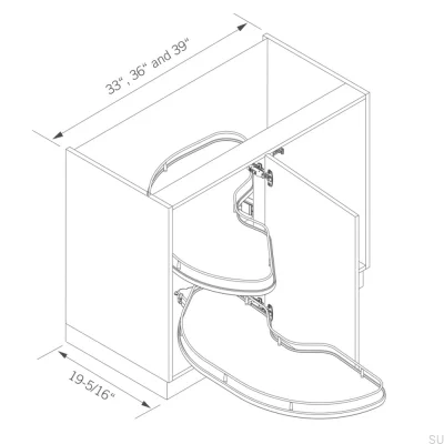 Carrusel de esquina Cornerstone Maxx 1000 mm Izquierdo Blanco/Cromo