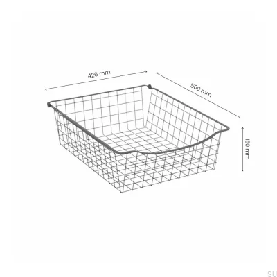 Cesta de rejilla 150/500 mm Gris oscuro
