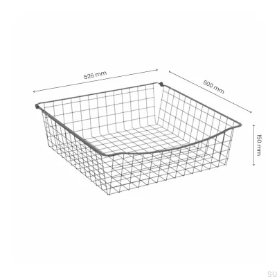 Cesta de rejilla 150/600 mm Gris oscuro