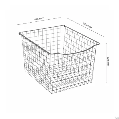 Cesta de rejilla 330/500 mm Gris oscuro