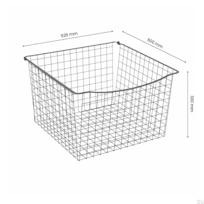 Cesta de rejilla 330/600 mm Gris oscuro