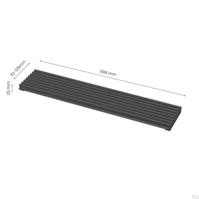 Rejilla de ventilación 598x125 Negro Mate