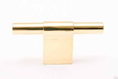 Tirador para mueble T-Bar Line 12 Oro Latón Pulido Sin pintar