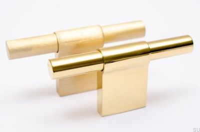 Tirador para mueble T-Bar Line 12 Dorado Latón Cepillado Sin pintar