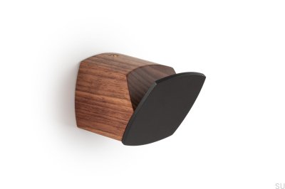 Colgador de pared de madera de nogal Megg con color gris ecológico