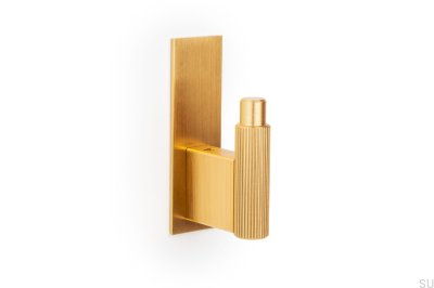Colgador de pared con almohadilla Arpa Plate Aluminio Oro Cepillado Oscuro Eco