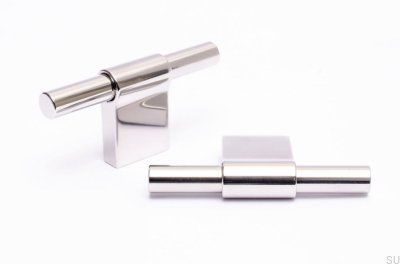 Tirador para mueble T-Bar Line 12 Silver, acero pulido
