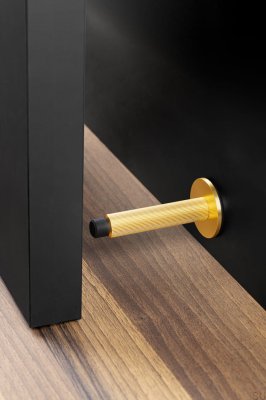 Pie Tope de puerta de pared Arpa Aluminio Oro Cepillado