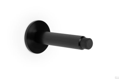 Pie Tope de puerta de pared Arpa Aluminio Negro Cepillado
