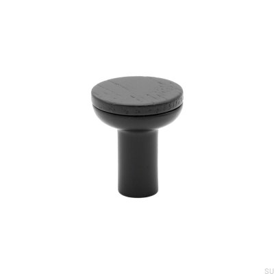 Pomo para mueble Bis Negro con Madera Negra