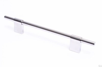 Tirador para mueble Line 128 Plata, Acero, Pulido